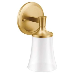 Applique murale à 1 lumière Flara de MOEN 8 po l. style transitionnel en or