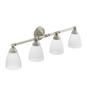 Applique murale à 4 lumières Brantford de MOEN 10,5 po l. style transitionnel en nickel brossé