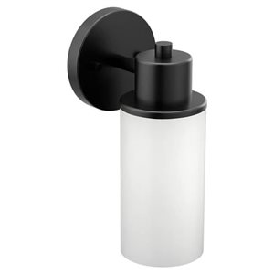 Applique murale à 1 lumière Iso de MOEN 7 po l. style transitionnel en noir mat