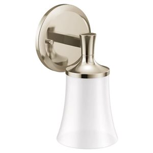 Applique murale à 1 lumière Flara de MOEN 8 po l. style transitionnel en nickel poli