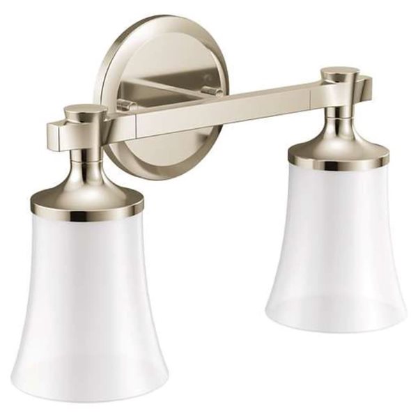 MOEN Flara 11.5-in W 2-Light Polished Nickel Transitional Wall Sconce