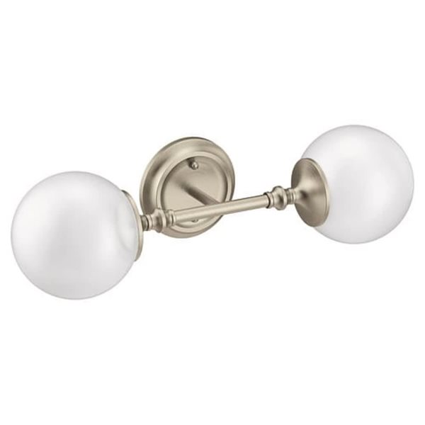 MOEN Colinet 12-in W 2-Light Brushed Nickel Transitional Wall Sconce