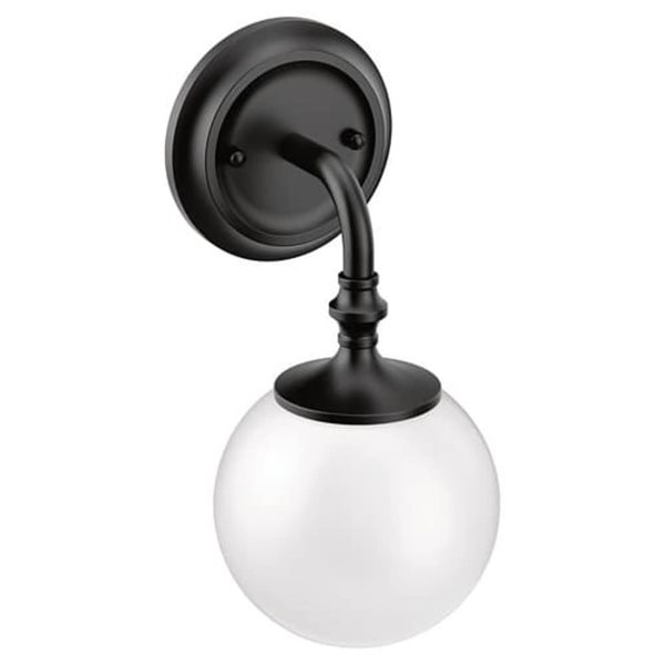 MOEN Colinet 9-in W 1-Light Matte Black Transitional Wall Sconce