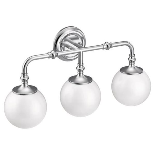 MOEN Colinet 11-in W 3-Light Polished Chrome Transitional Wall Sconce