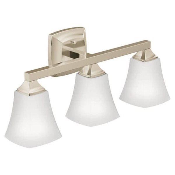 MOEN Voss 10-in W 3-Light Polished Nickel Transitional Wall Sconce