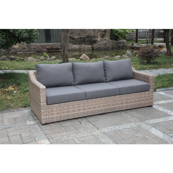 Think Patio Maple Grove All-Weather Charcoal Wicker Patio Conversation Set