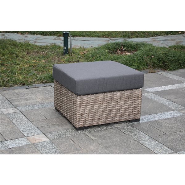 Think Patio Maple Grove All-Weather Charcoal Wicker Patio Conversation Set