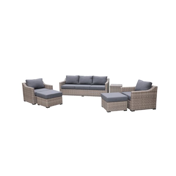 Think Patio Maple Grove All-Weather Charcoal Wicker Patio Conversation Set