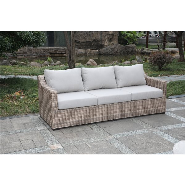 Think Patio Maple Grove All-Weather Ash Grey Wicker Patio Conversation Set