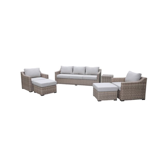 Think Patio Maple Grove All-Weather Ash Grey Wicker Patio Conversation Set