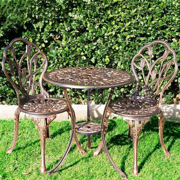 Think Patio Premier Tulip Garden 3-Piece Bistro Set