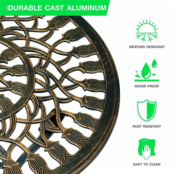 Think Patio Premier Tulip Garden 3-Piece Bistro Set