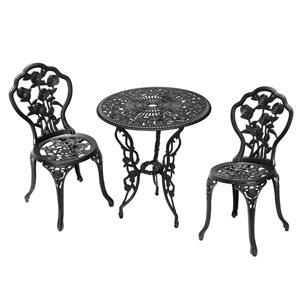 Ensemble bistro Rose Garden par Think Patio en noir