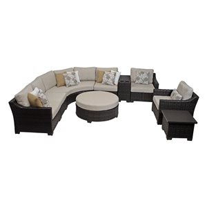Think Patio Riverbrook Deluxe All-Weather Wicker Modular 9-Piece Patio Sectional Set