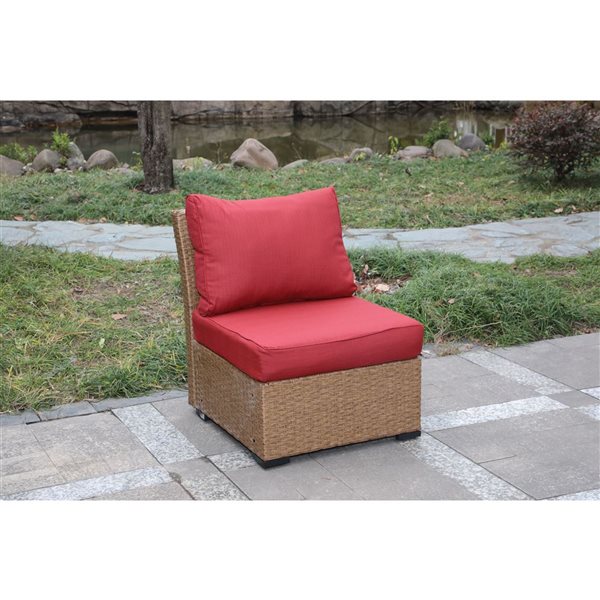 Think Patio Lakeview 5-Piece All-Weather Chili Wicker Sectional Patio Set