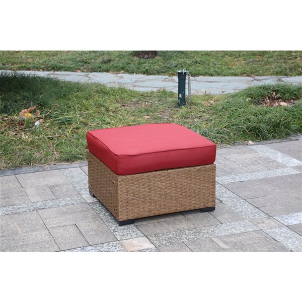 Think Patio Lakeview 5-Piece All-Weather Chili Wicker Sectional Patio Set