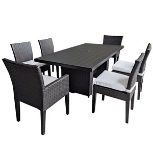 Think Patio Carolina 7-Piece All-Weather Wicker Dining Set