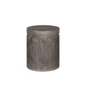 LH Home Dark Grey Concrete Round Side Table w/ Handle