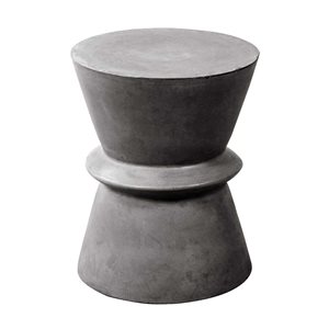 LH Home Dark Grey Concrete Hourglass Side Table