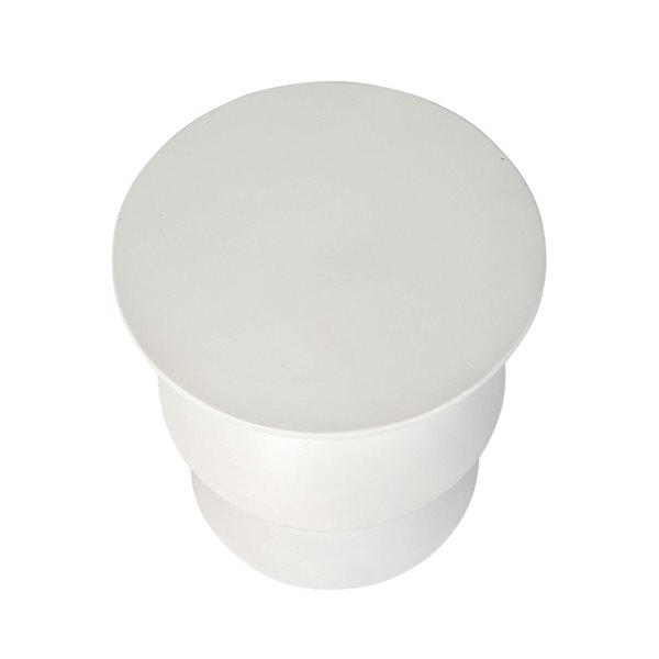LH Home White Concrete Inverted Side Table - Indoor/Outdoor