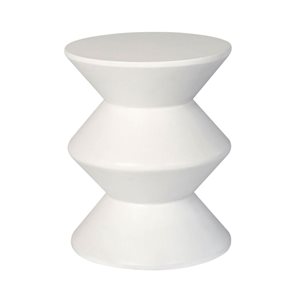 LH Home White Concrete Inverted Side Table