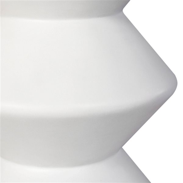 LH Home White Concrete Inverted Side Table - Indoor/Outdoor