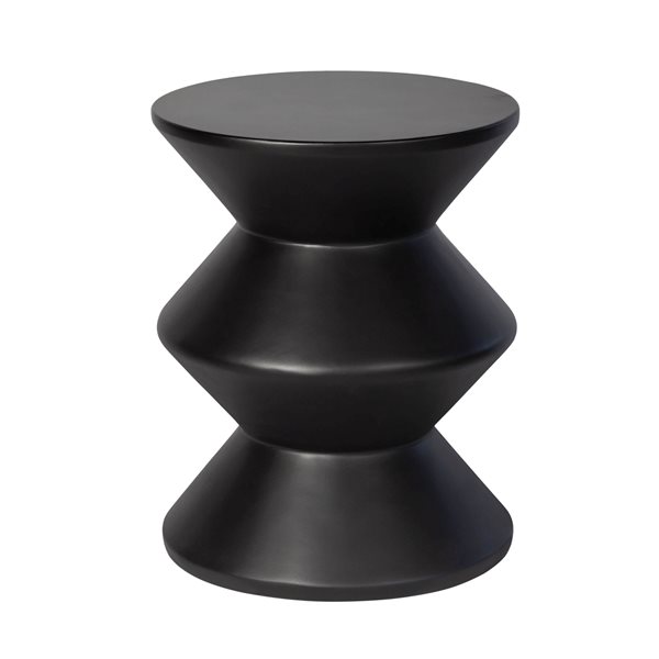 LH Home Black Concrete Inverted Side Table - Indoor/Outdoor