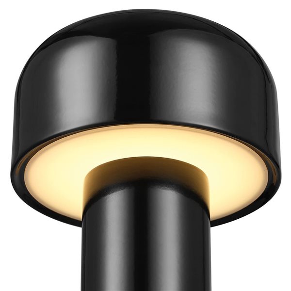 Globe Electric 8-in 1.5 W LED Integrated Black Outdoor Table Lamp with Frosted Acrylic Diffuser - Rechargeable