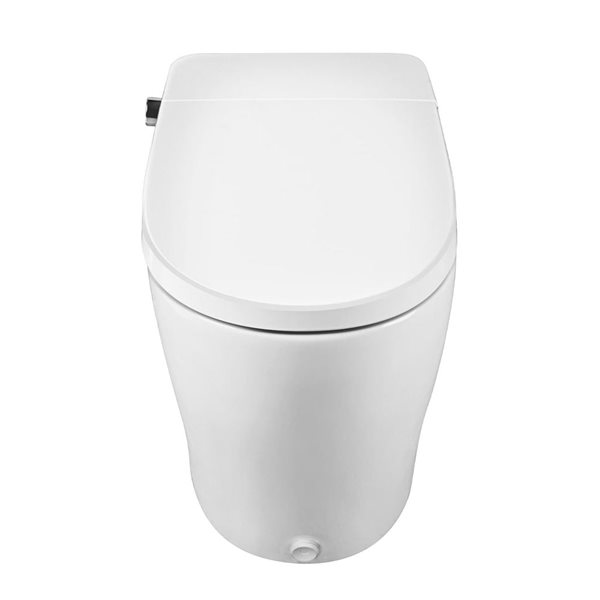 1.28 GPF White Tankless Elongated Smart 1-Piece Toilet Bidet, White/Tan