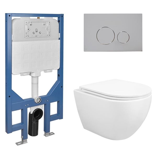 DeerValley 2-Piece 1.1/1.6 GPF White Dual Flush Elongated Wall