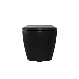 DeerValley Liberty 1-Piece 1.1/1.6 GPF Black Dual Flush Wall-Mounted Elongated Toilet Bowl