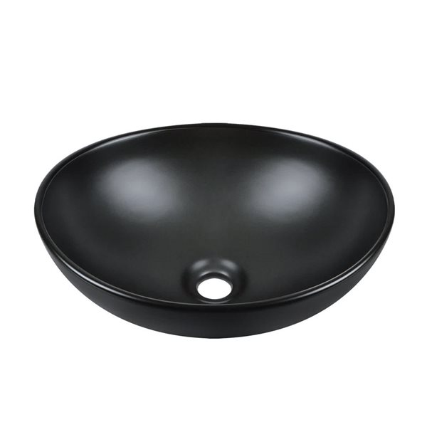 Ceramic Black Oval Bathroom Vessel Sink Art Basin
