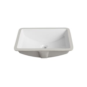 DeerValley Ally 20.87-in White Vitreous China Undermount Bathroom Sink with Overflow Drain