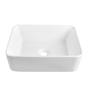 DeerValley Liberty 16 x 12-in Rectangular Bathroom White Ceramic Vessel Sink