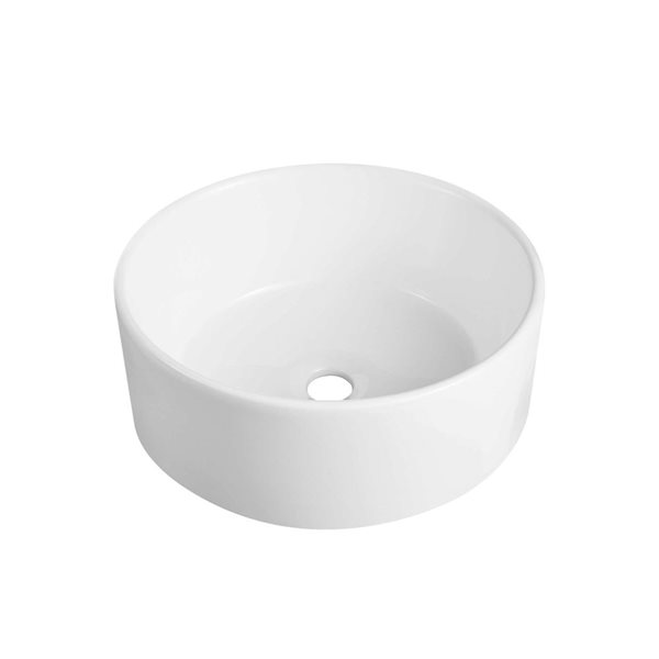 Symmetry 16-In White Ceramic Circular Vessel Bathroom Sink
