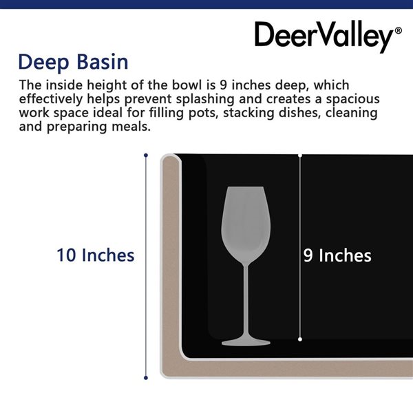 DeerValley Black Fireclay 36 x 18-in Rectangular Single Bowl Farmhouse Apron Kitchen Sink