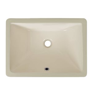 DeerValley Ursa 18-in Rectangular Beige Ceramic Undermount Bathroom Sink with Overflow