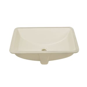 DeerValley Ally 20-7/8-in Off-White Rectangular Undermount Bathroom Sink with Overflow Drain