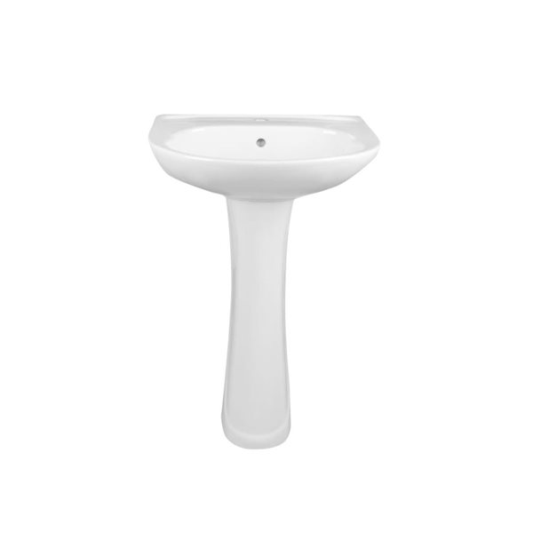 20 X 16.5-In White Vitreous China Pedestal Bathroom Sink With Overflow