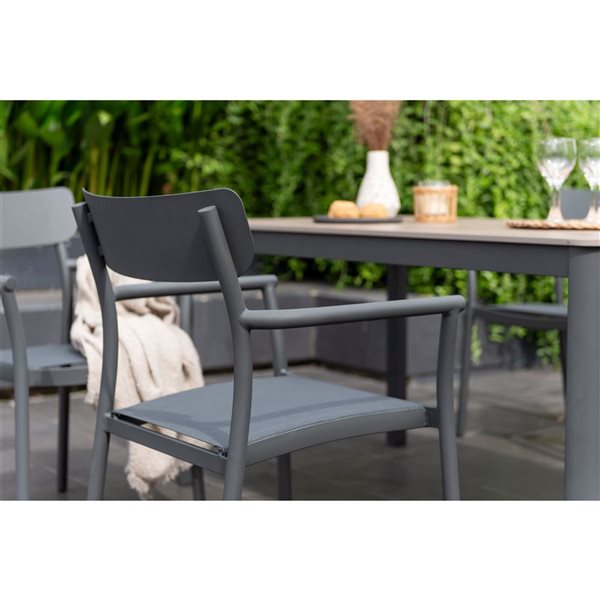 Scancom Berlin 5-Piece Grey Aluminum Outdoor Dining Set