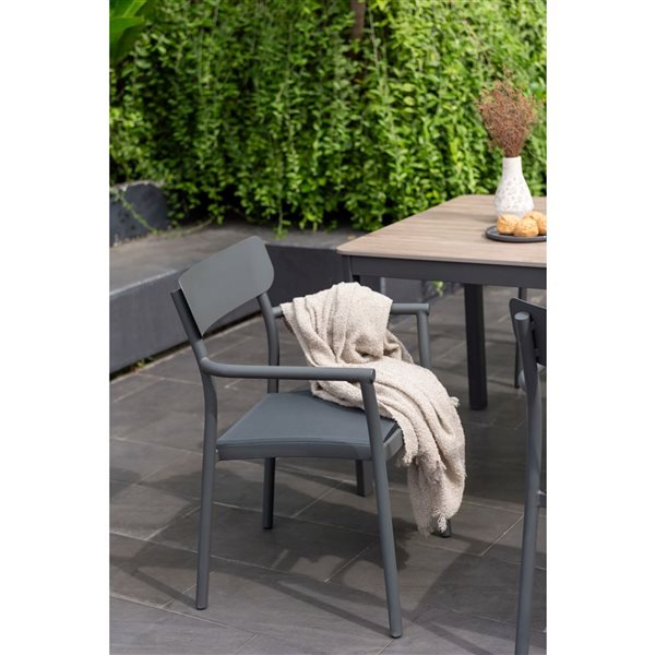 Scancom Berlin 5-Piece Grey Aluminum Outdoor Dining Set
