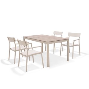 Scancom Berlin 5-Piece Coral Sand Aluminum Outdoor Dining Set