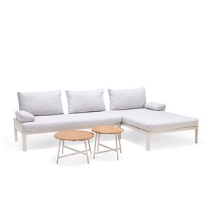 Mobilier d'extérieur 4 places Berlin de Scancom avec tables, beige