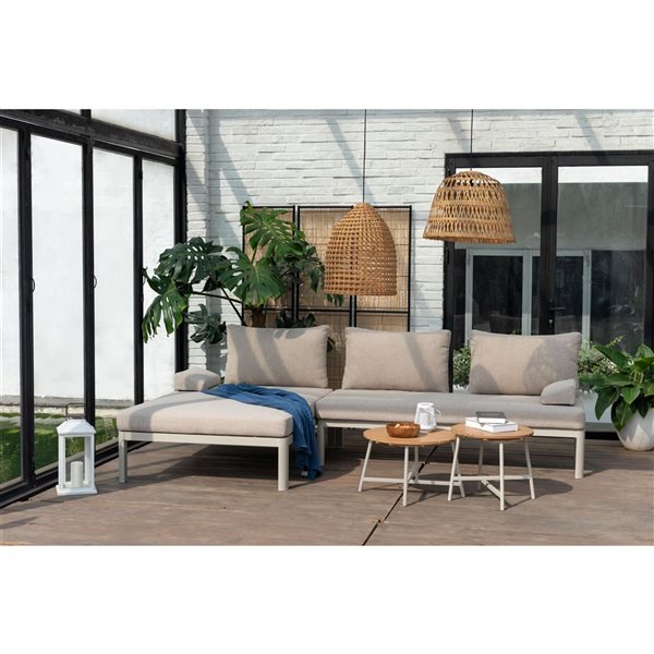 Scancom Berlin 4-Seater Patio Conversation Set w/ Tables - Coral Sand