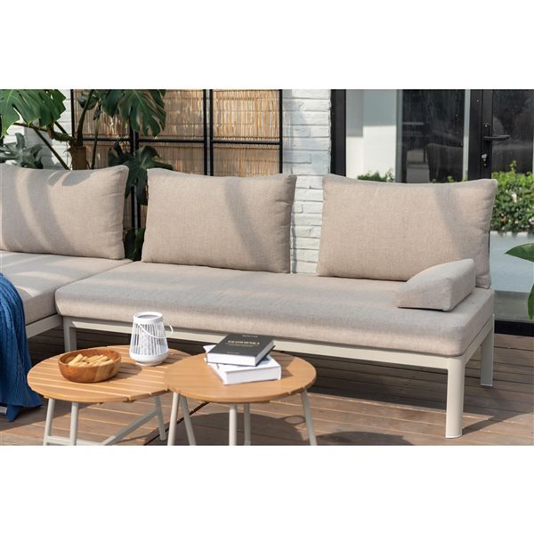 Scancom Berlin 4-Seater Patio Conversation Set w/ Tables - Coral Sand