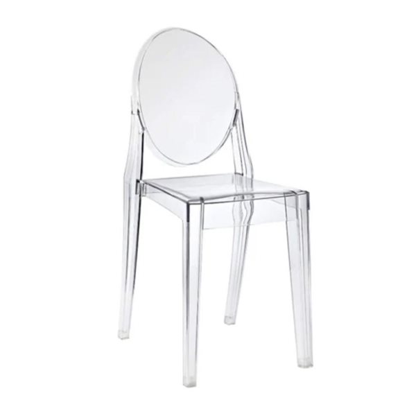 Plata Import Modern Ghost Clear Plastic Armless Dining Chair
