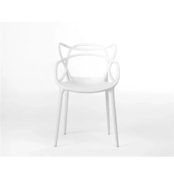 Plata Import Keeper Modern White Plastic Dining Chair