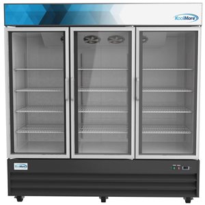 Koolmore 78-in 53 ft³ Three-Door Merchandiser Refrigerator - Stainless Steel