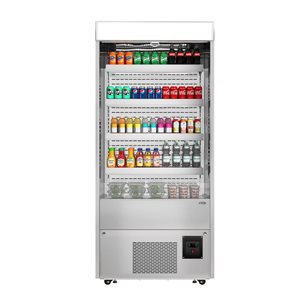 Koolmore 35.5-in 18 ft³ Open-Air Merchandiser Grab and Go Refrigerator - Stainless Steel