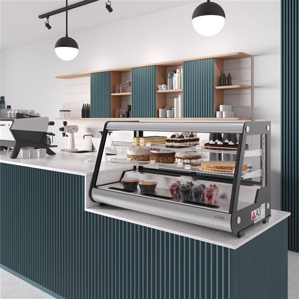 Koolmore 48-in 7 ft³ Countertop Bakery Display Refrigerator - Stainless Steel